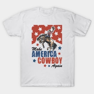 Make America Cowboy Again Vintage Independence Day T-Shirt